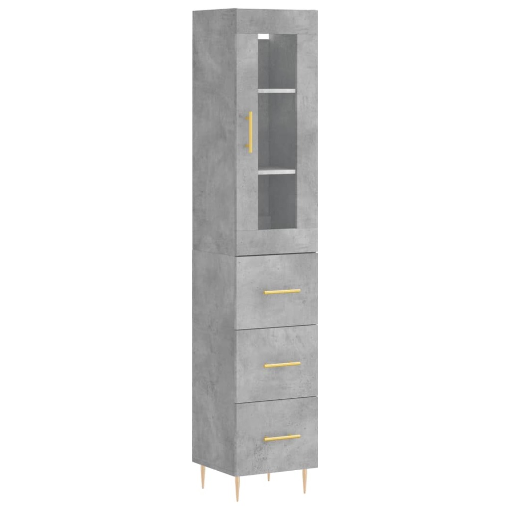Buffet bahut commode armoire meuble de rangement organisateur cuisine salle de séjour salon haut 34,5 x 34 x 180 cm bois d'in