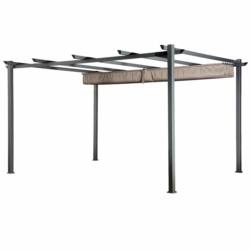 Pergola autoportante 3 × 4m cassis taupe - structure aluminium