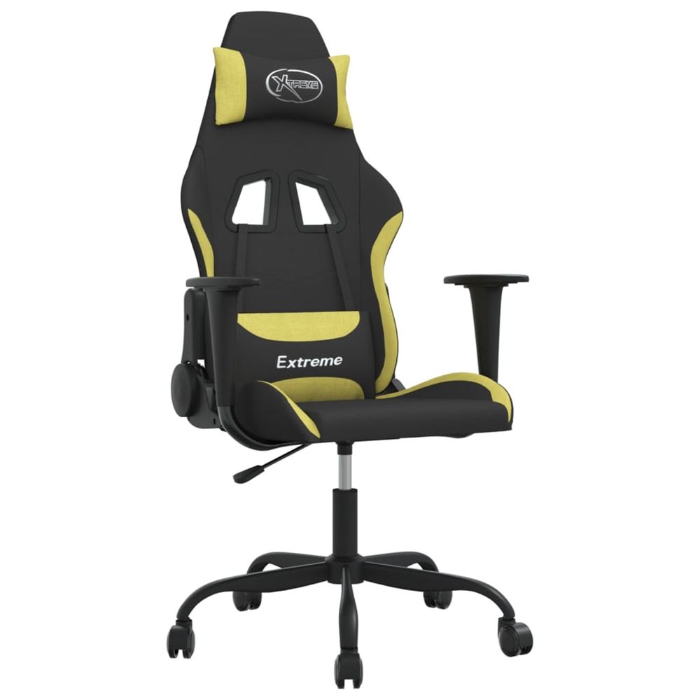 Chaise de jeu noir et vert clair tissu