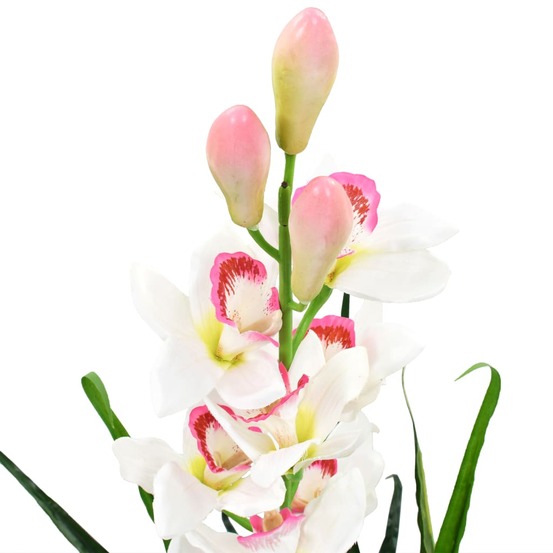 Plante artificielle orchidée cymbidium avec pot 100 cm vert