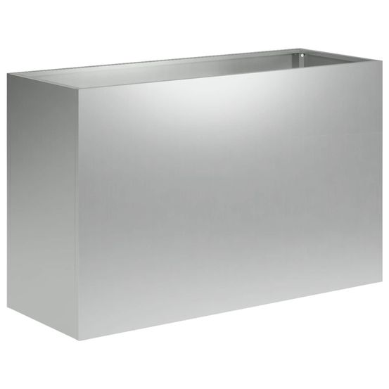 Cache-pot de jardin argenté 80 x 30 x 50 cm acier galvanisé