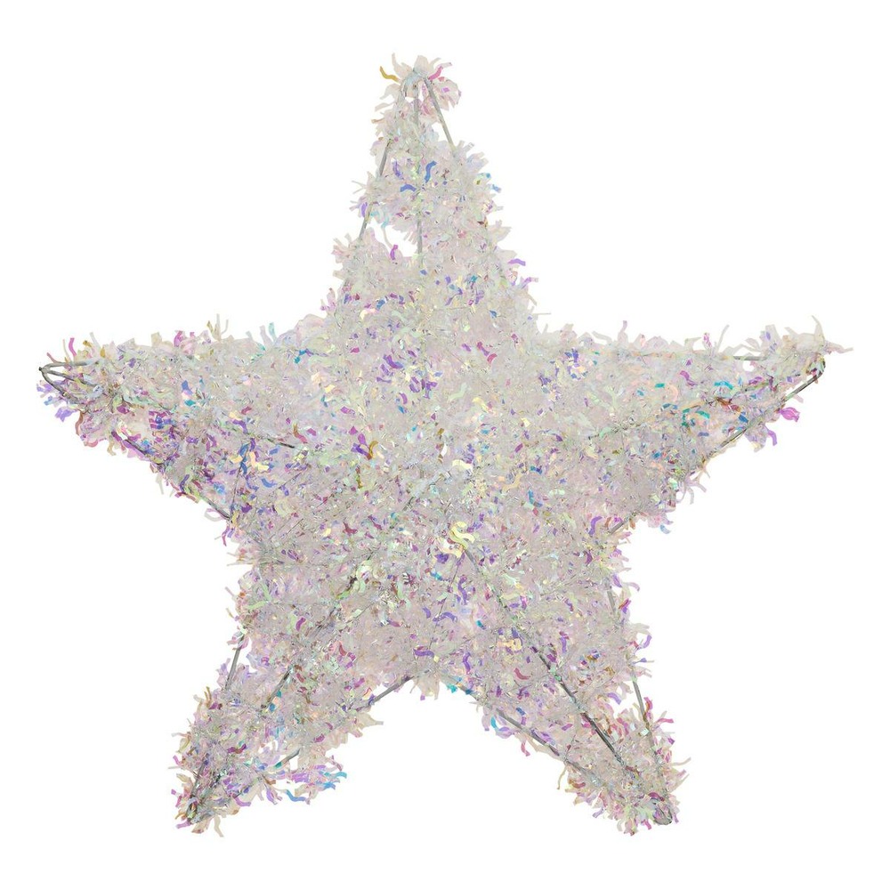 Suspension étoile holographique h.40cm blanc