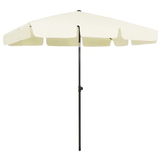 Parasol de plage jaune sable 200x125 cm