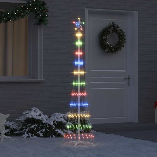 Sapin de noël lumineux led métal intérieur extérieur multicolore 190 cm