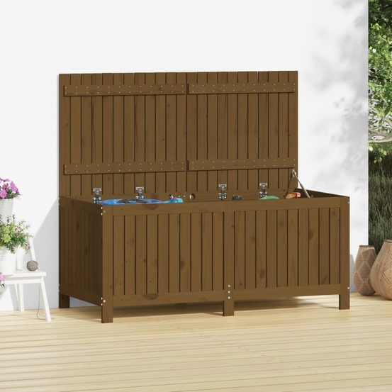 Boîte de rangement de jardin marron miel 147x68x64 cm bois pin