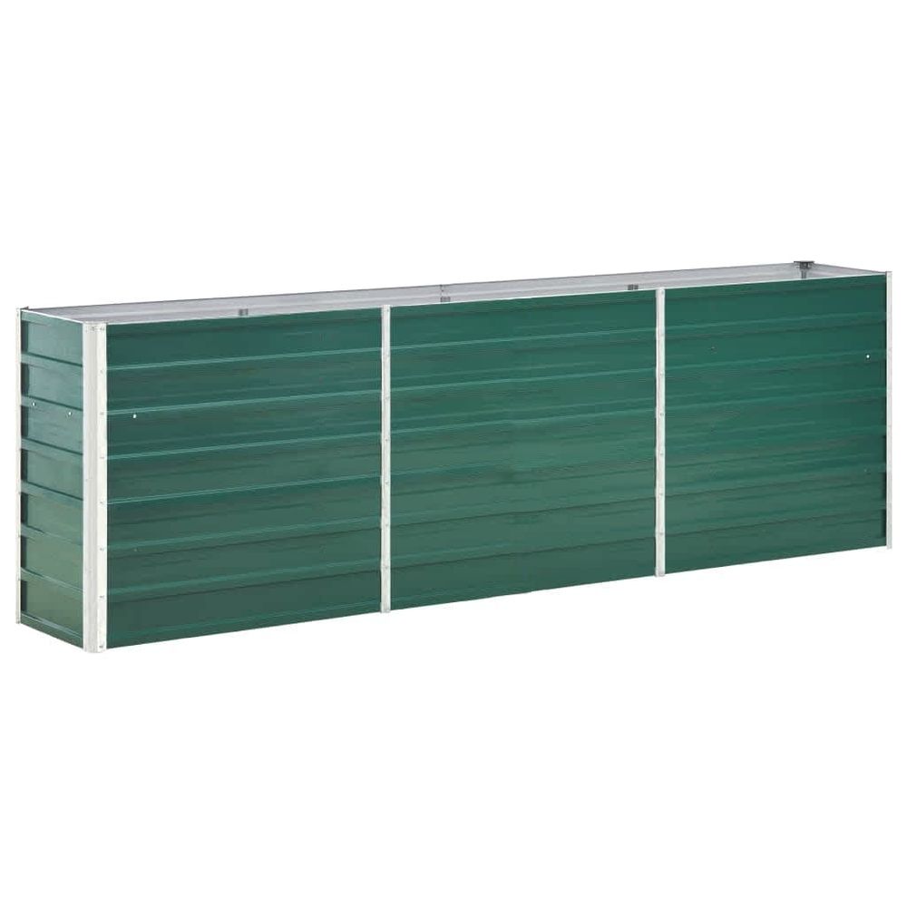 Lit surélevé de jardin acier galvanisé 240x40x77 cm vert