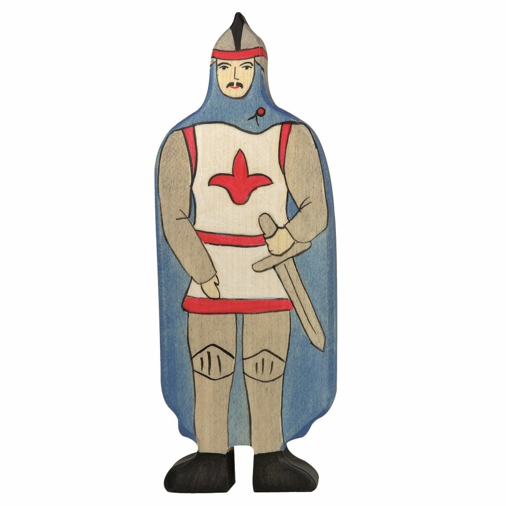 Figurine chevalier avec manteau bleu