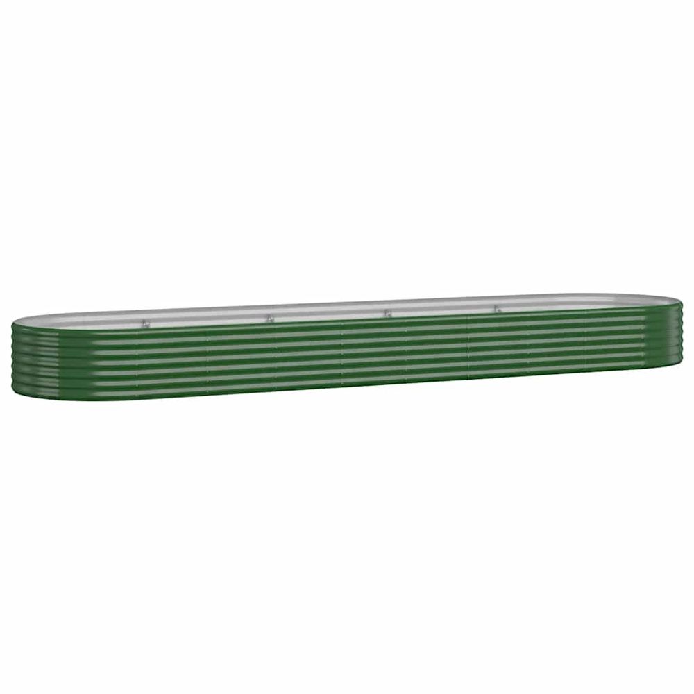 Lit surélevé de jardin acier galvanisé 396x100x36cm vert