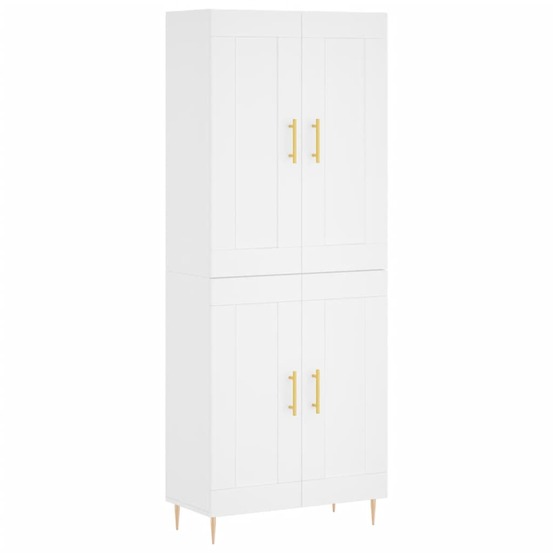 Buffet bahut commode armoire meuble de rangement organisateur cuisine salle de séjour salon haut 69,5 x 34 x 180 cm bois d'in