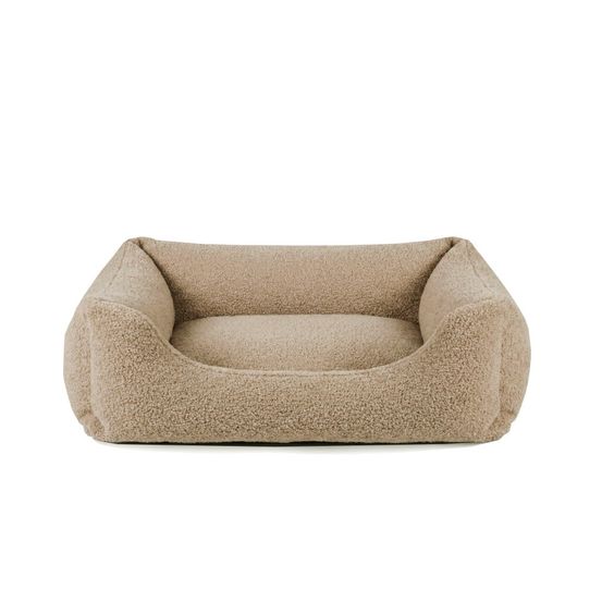 Tuileries - panier pour chien / chat, orthopédique et déhoussable, en bouclette beige, 65x50x18cm