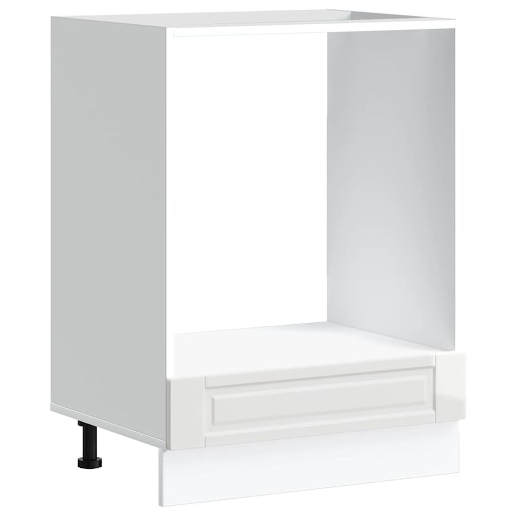 Armoire à four porto blanc brillant bois d'ingénierie