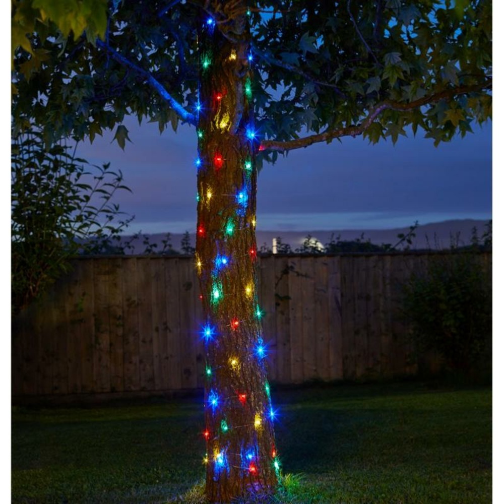 Guirlande solaire filament 100 lucioles couleur