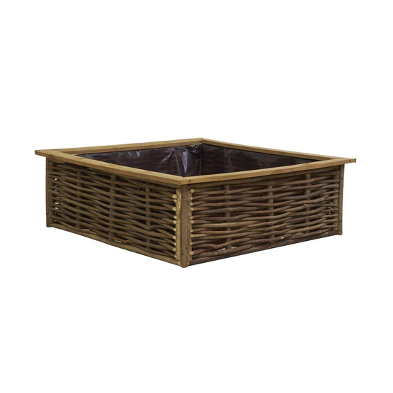 Potager carré en noisetier et pin