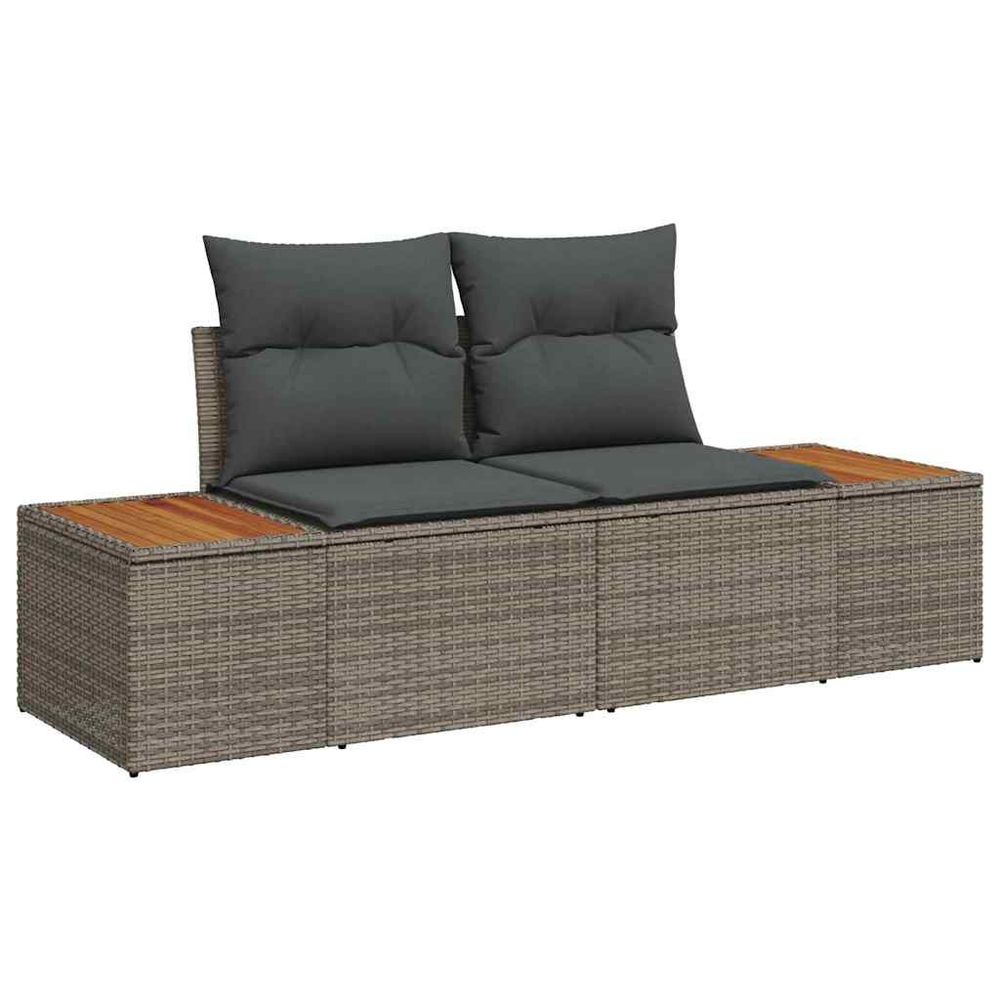 Ensemble de canapé de jardin 8 pc gris polyrotin