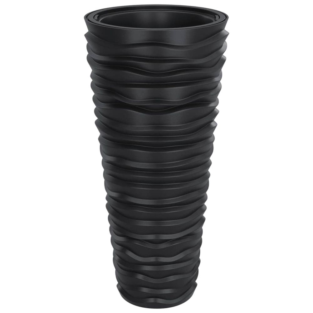 Jardinière d'extérieur et intérieur amovible anthracite aspect rainuré