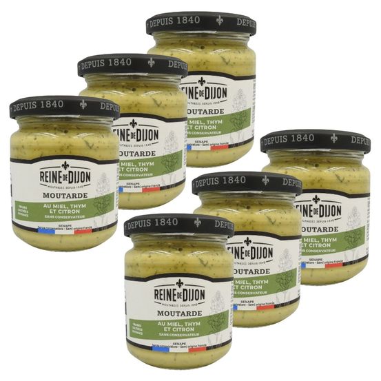 Moutarde au miel, thym et citron - reine de dijon