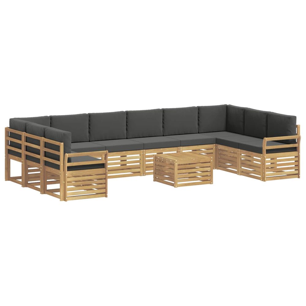 Ensemble de canapés d'extérieur 11 pc blanc et anthracite