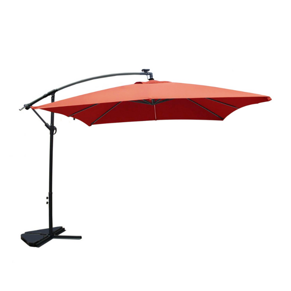 Solenzara néon terracotta : parasol led déporté 3x3m solenzara