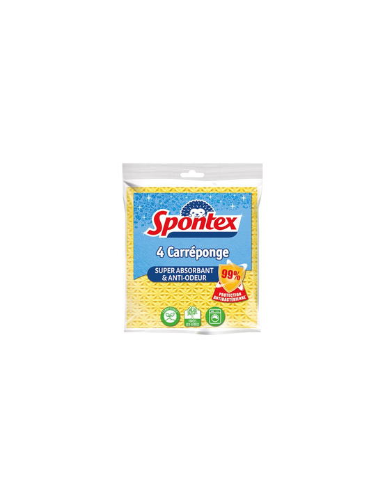 Carre-eponge anti bacteries les 4 - spontex