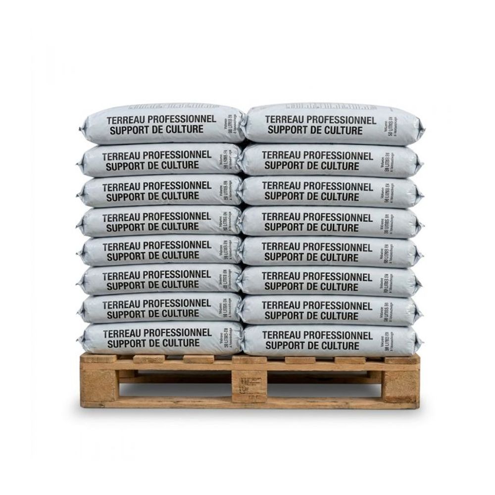 Palette de 20 sacs de 50l de substrat gazon pour regarnissage de pelouses florivert neg01645-20x500