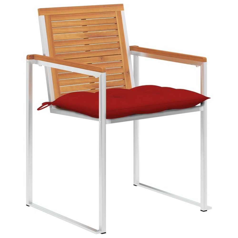 Chaises de jardin lot de 6 avec coussins bois d'acacia solide