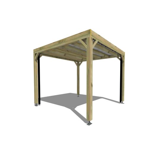 Carport bois • 3m x 3m • indépendante • sens largeur • livraison comprise