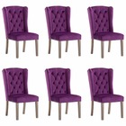 Chaises de salle à manger 6 pcs violet velours