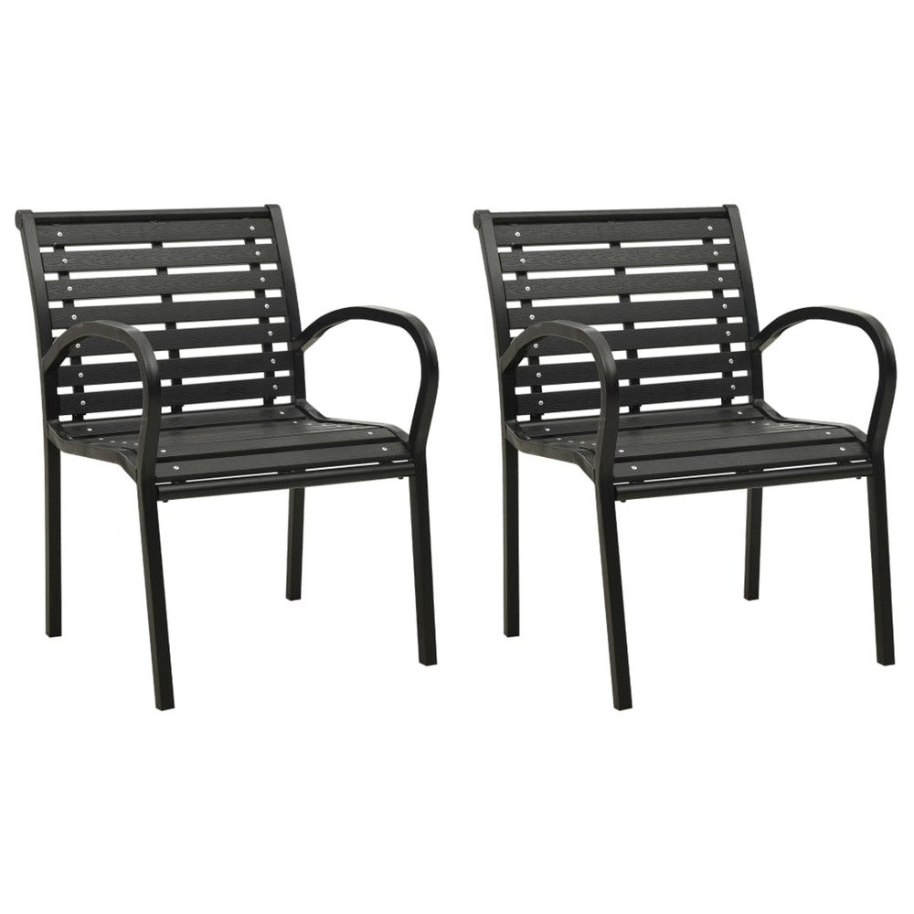 Chaises de jardin 2 pcs Acier et WPC