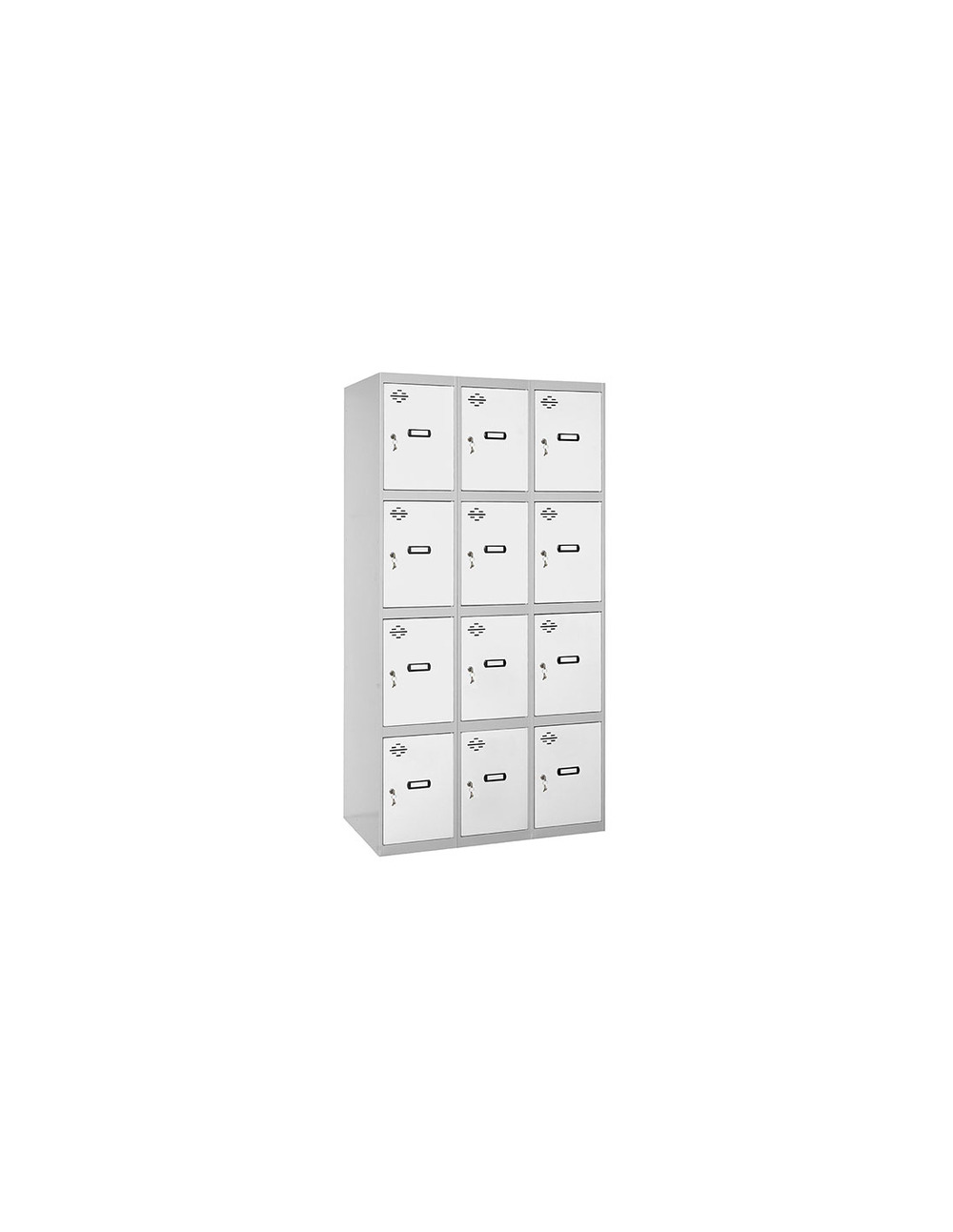 Casier-armoire simonlocker desm. 4 portes 3/12 300 (900) gr/bl gris/blanc 1800x900x500 - simonrack