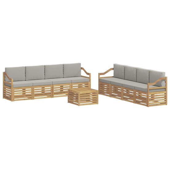 Ensemble de canapés d'extérieur 9 pc blanc et gris clair