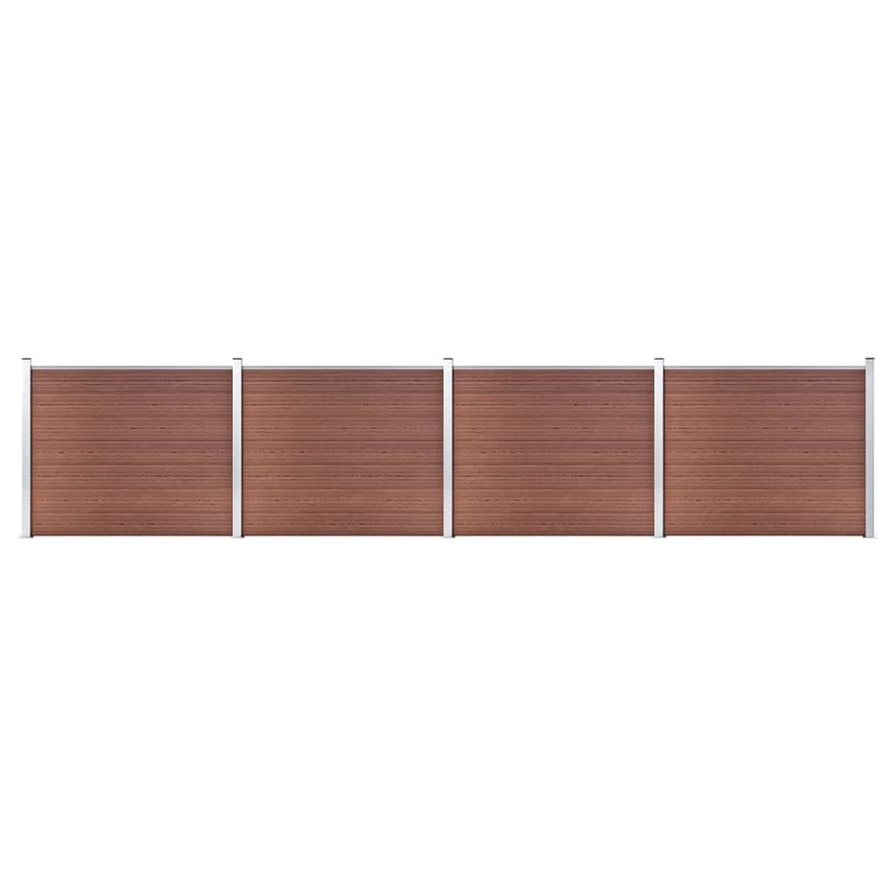 Ensemble de panneau de clôture wpc 699x146 cm marron