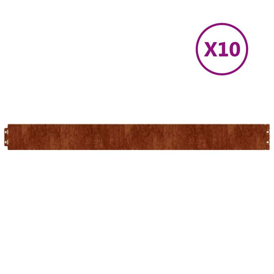 Bordures de pelouse 10 pcs 10x103 cm acier corten flexible