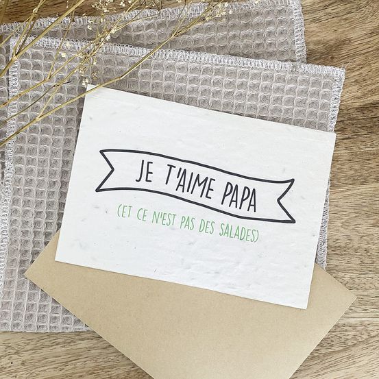 Carte ensemencée à planter - je t'aime papa