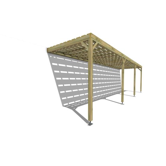 Pergola bois • 9m x 2m • adossée • sens profondeur • platelage bois • livraison comprise
