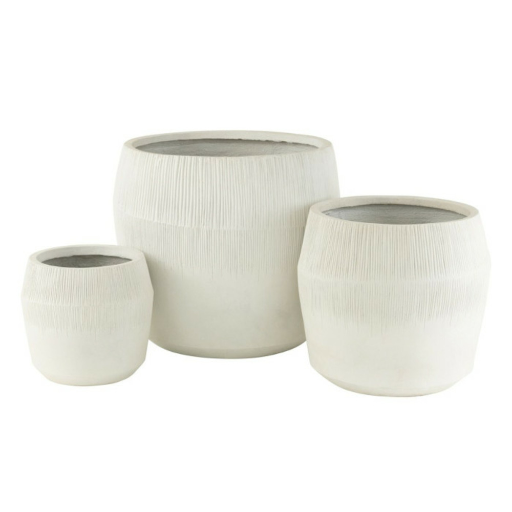 Lot de 3 cache-pots en argile 