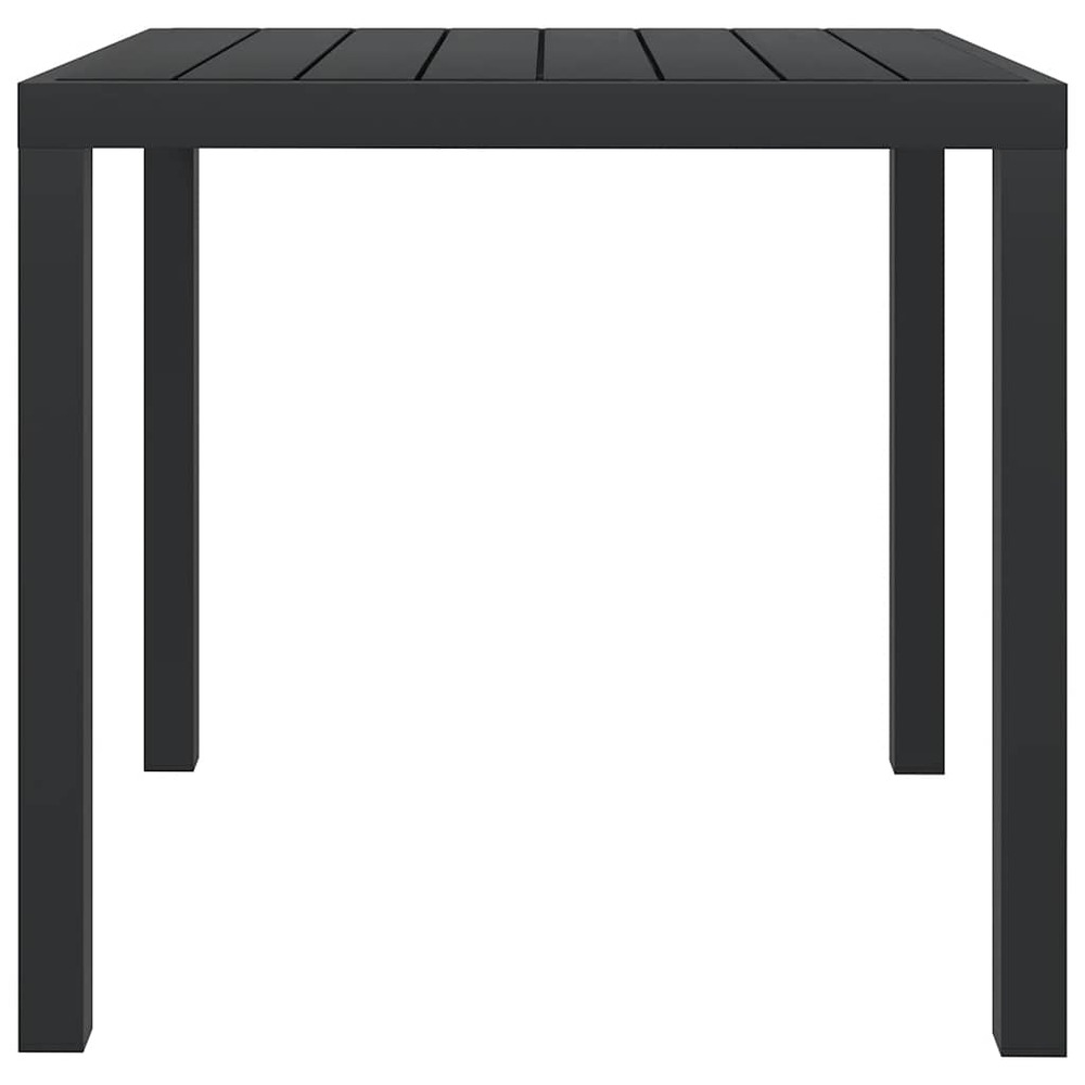 Table de jardin noir 80 x 80 x 74 cm aluminium et wpc