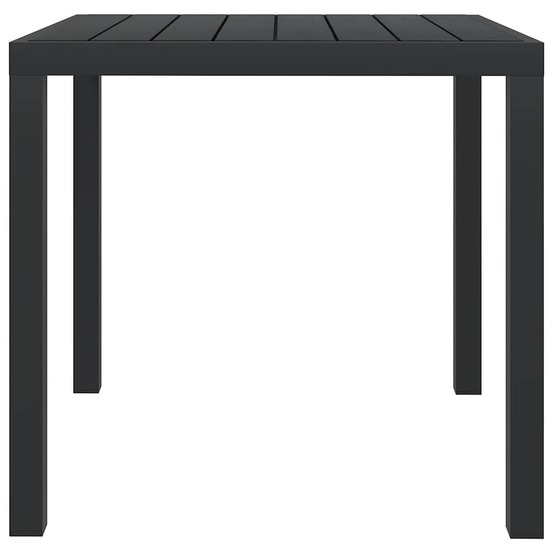 Table de jardin noir 80 x 80 x 74 cm aluminium et wpc