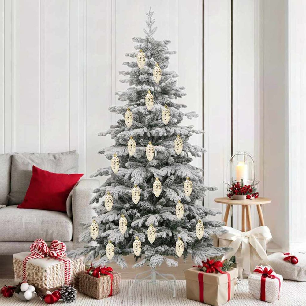 Pack de 24 Boules de Sapin de Noël en Or Rose de 50 mm - Paillettes