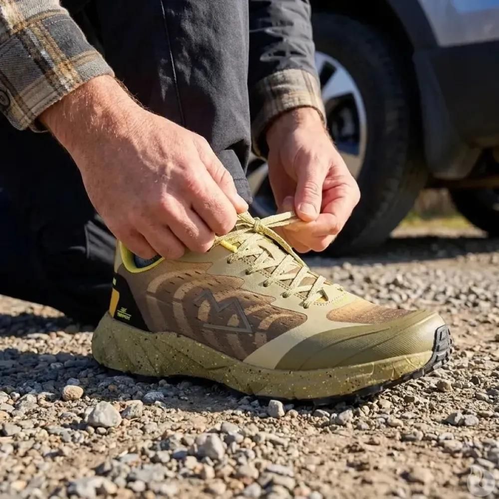 Baskets de marche homme santiago - marron - safety jogger