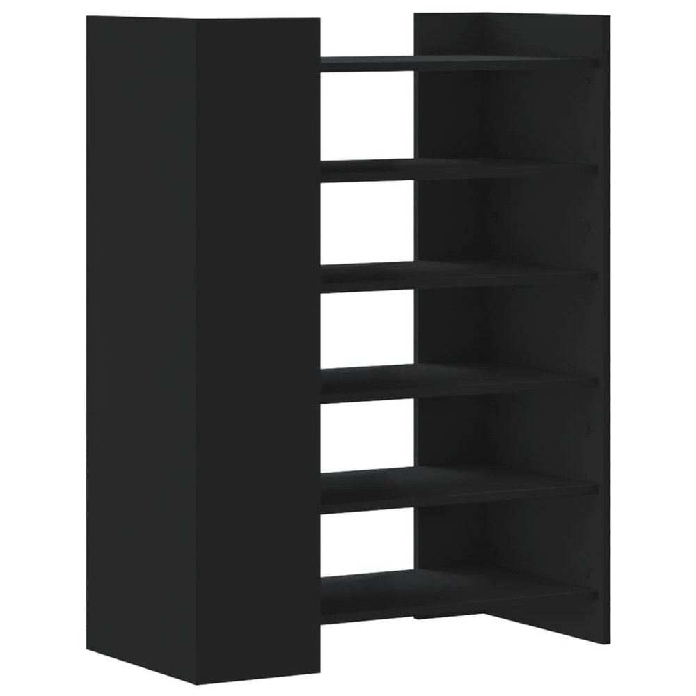 Armoire à chaussures noir 74,5x37,5x100 cm bois d'ingénierie