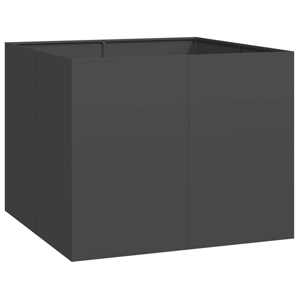 Jardinière d'extérieur noir 100x100x80 cm acier