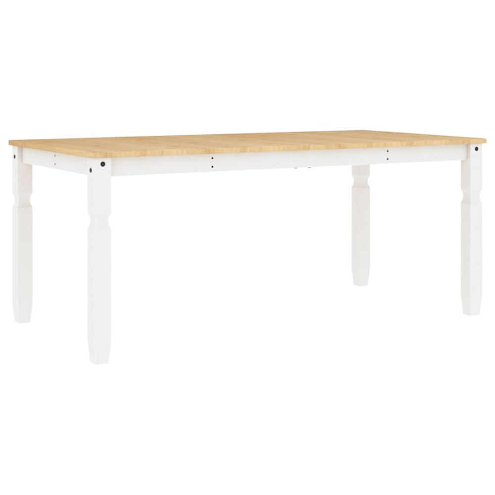 Table à manger corona blanc 180x90x75 cm bois massif de pin