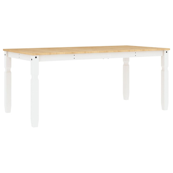 Table à manger corona blanc 180x90x75 cm bois massif de pin