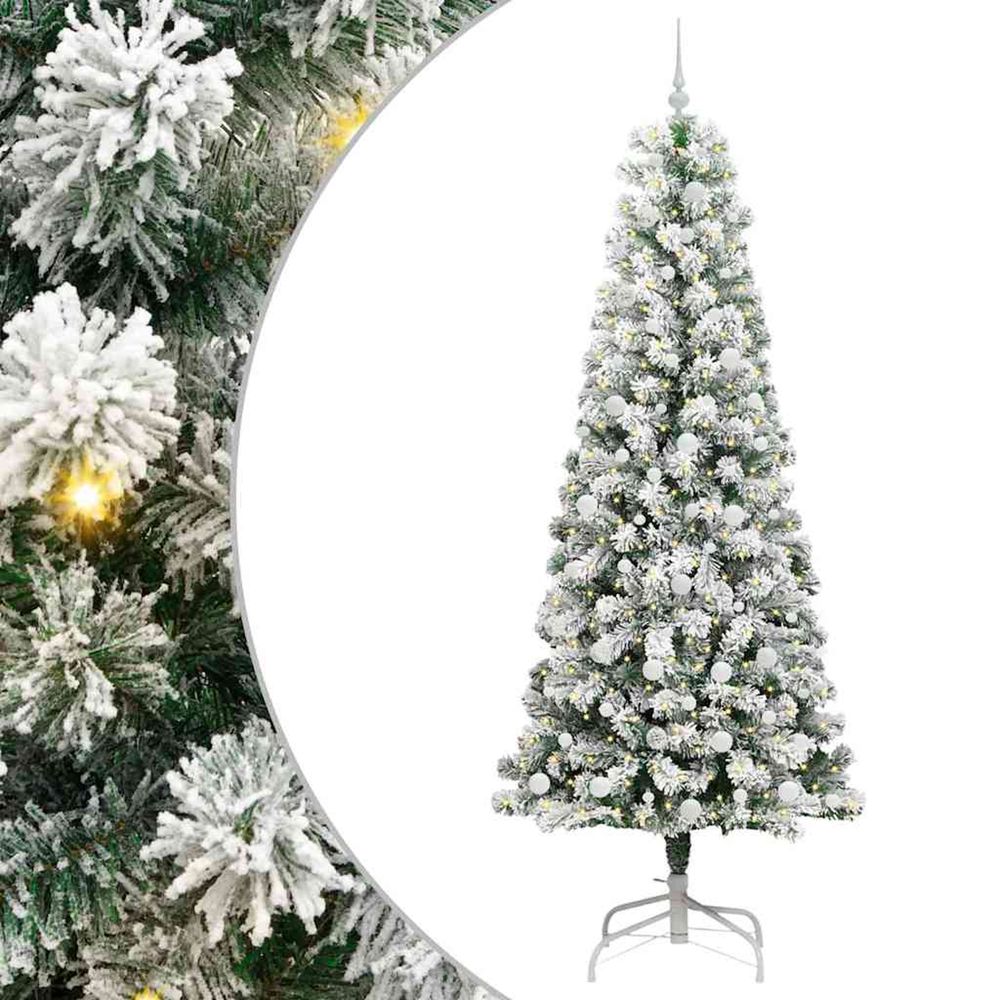 Sapin de noël artificiel à branches articulées vert et blanc