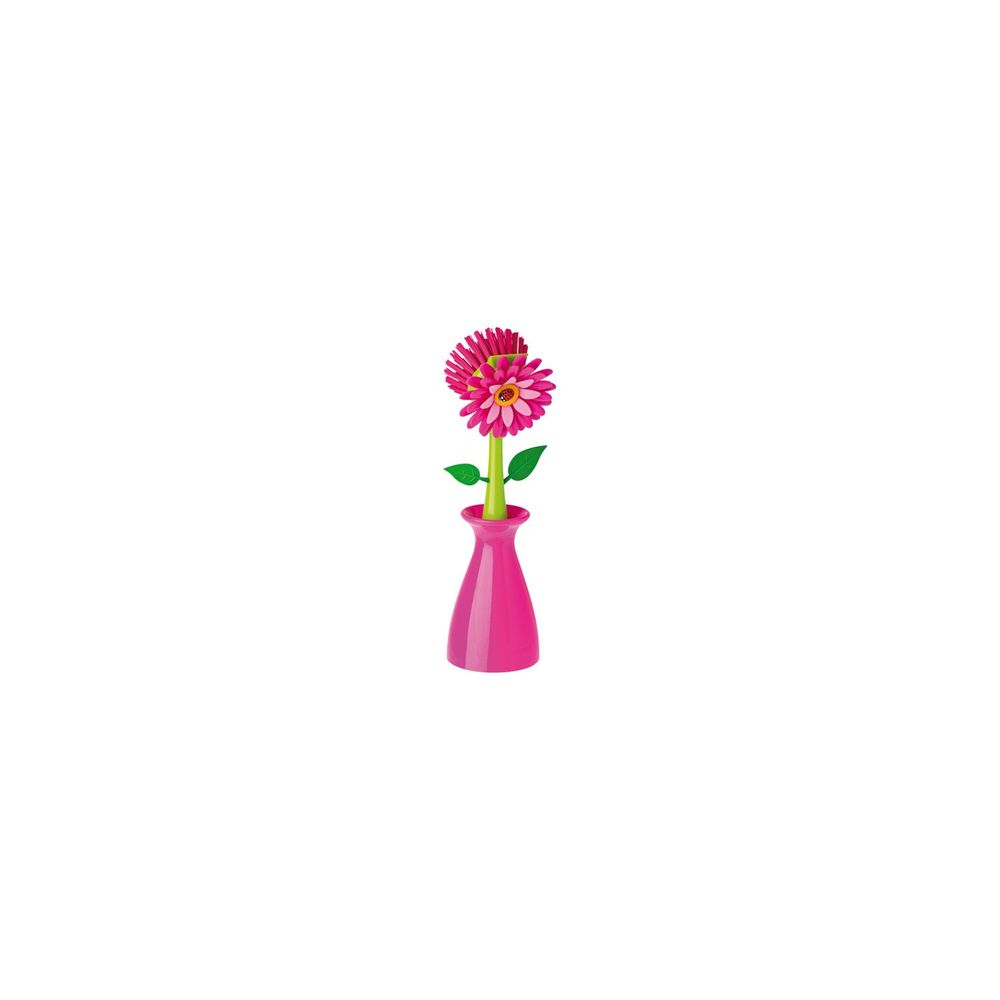 Brosse vaisselle en vase rose - vigar