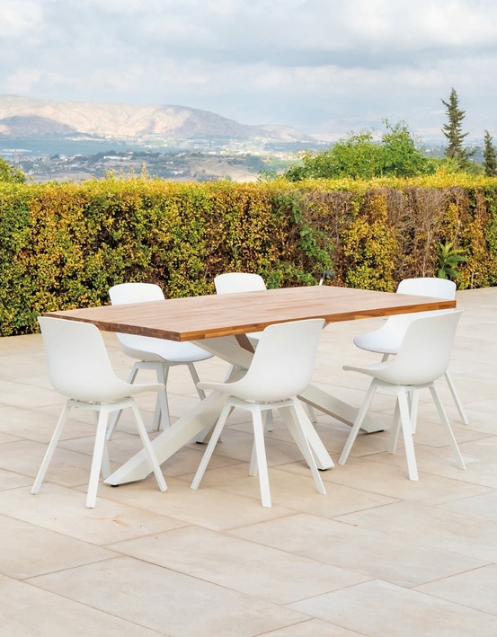 Salon de jardin en aluminium et bois tarifa