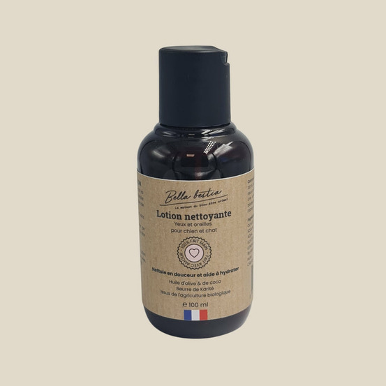 Bouteille 100ml lotion nettoyante oreilles et yeux bella bestia