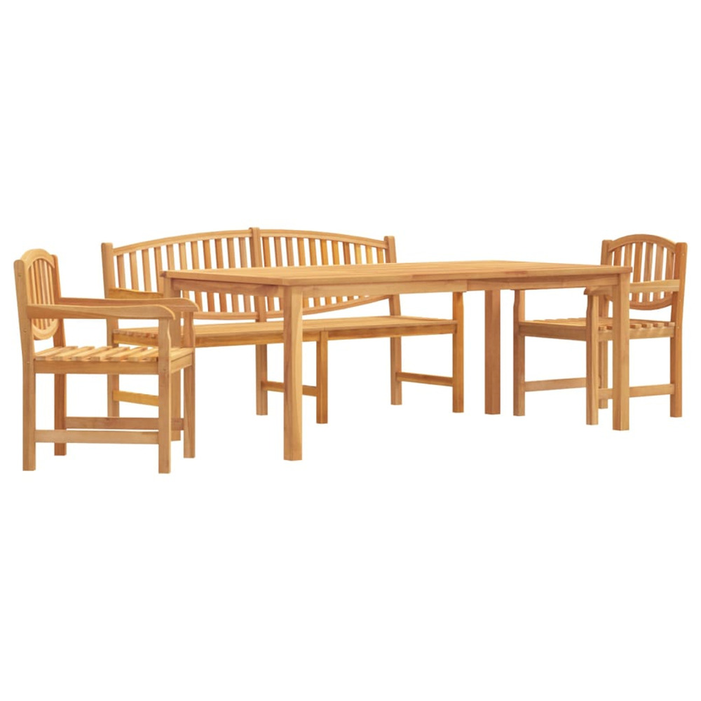 Ensemble à manger de jardin 4 pcs bois de teck massif