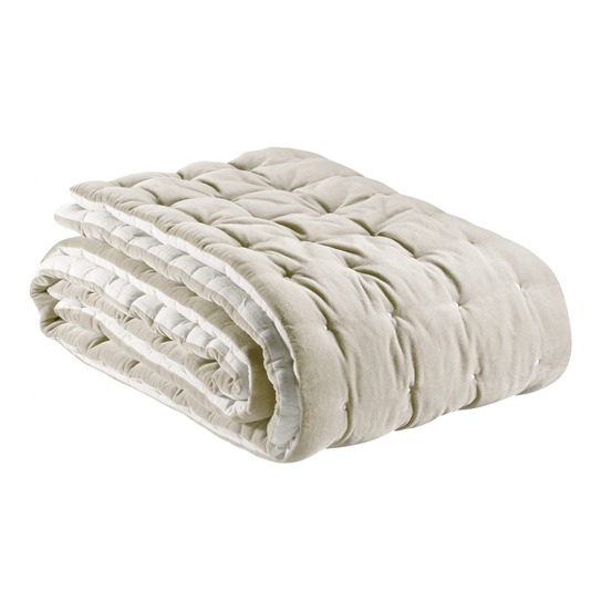 Jeté uni elise finition capiton grege 240 x 260 cm