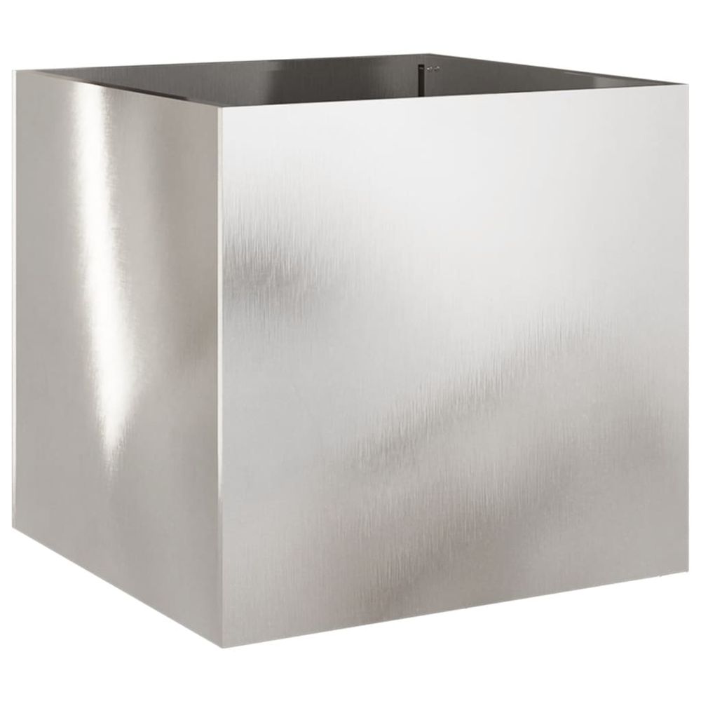 Jardinière d'extérieur argenté 49x47x46 cm acier inoxydable